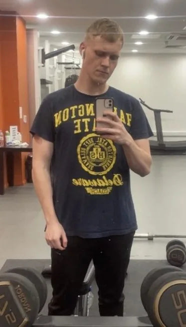 Konrad at university after losing 45kg in a year